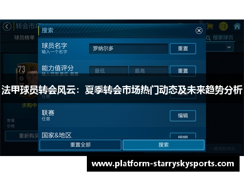 法甲球员转会风云：夏季转会市场热门动态及未来趋势分析